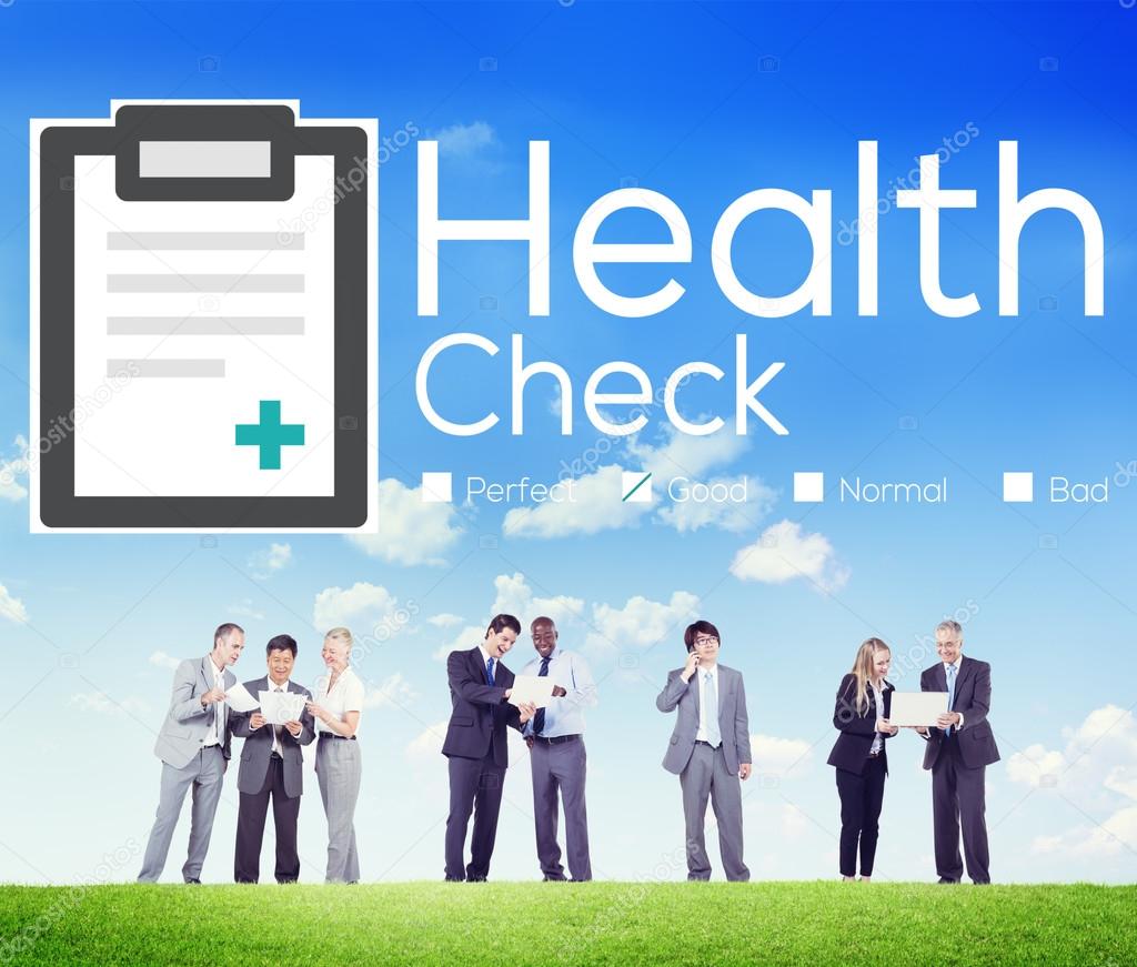 Health checklist on a clipboard resting on a wooden table